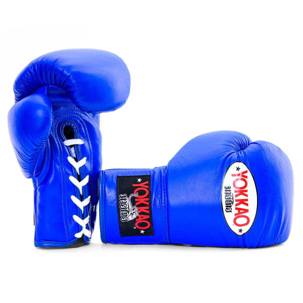 Matrix Blue Lace Up Boxing Gloves - Image 3