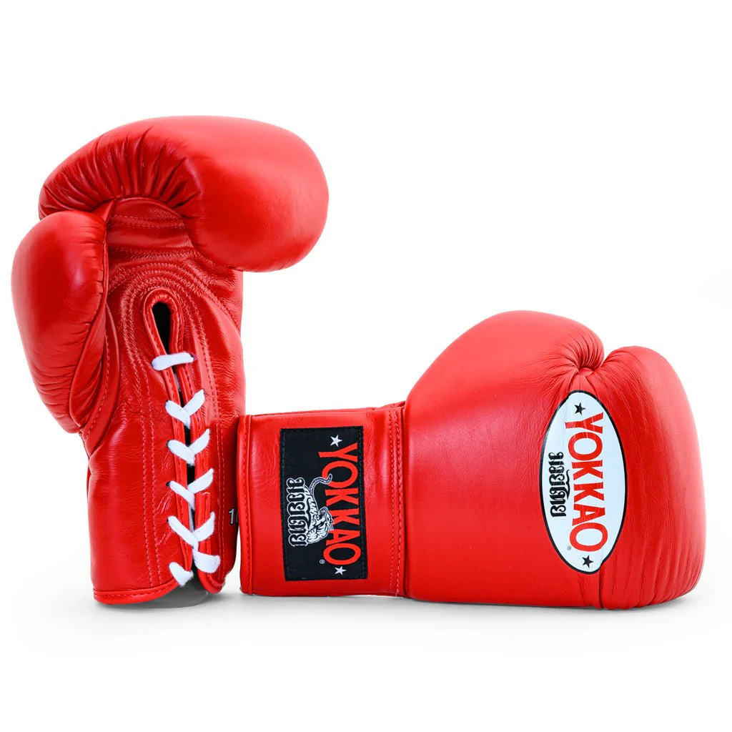 Matrix Red Lace Up Boxing Gloves - Image 3