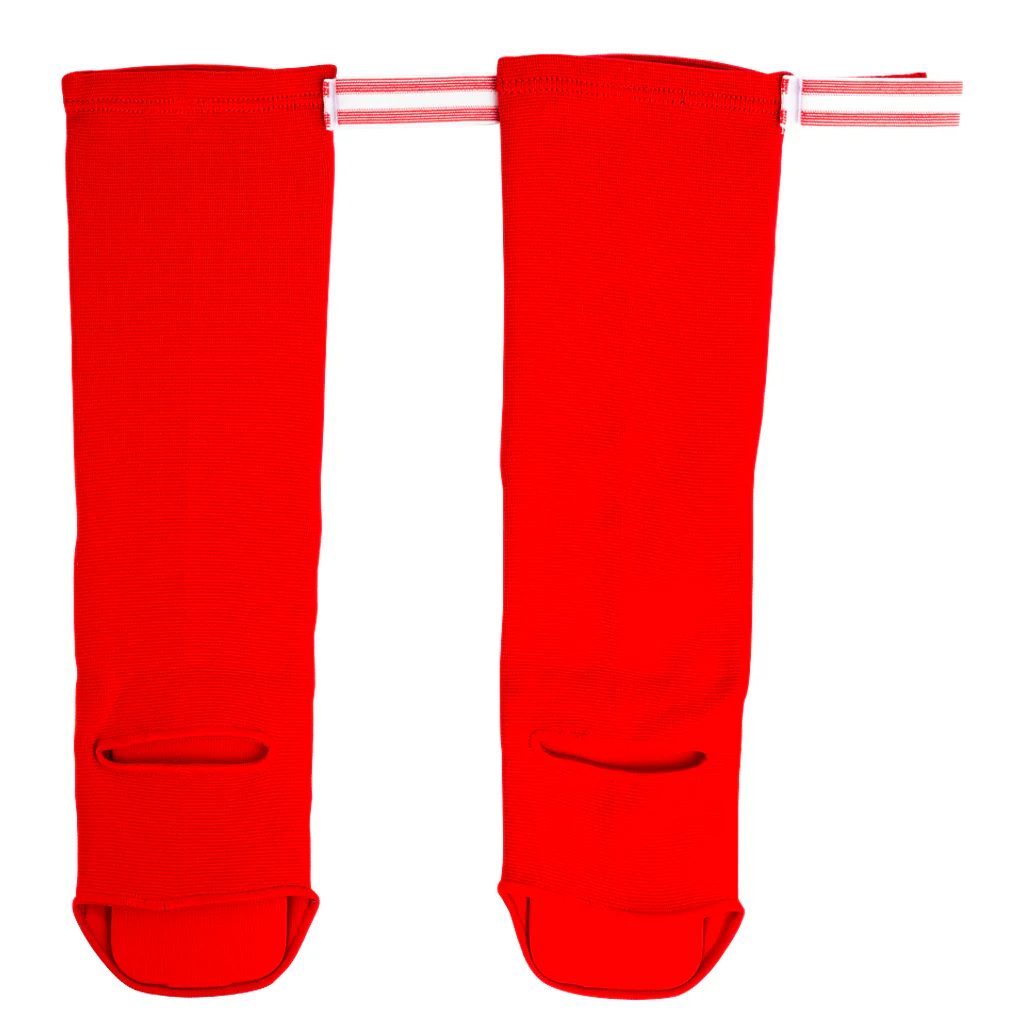 Muay Thai Boxing Shin Guards Red Cotton - Image 2
